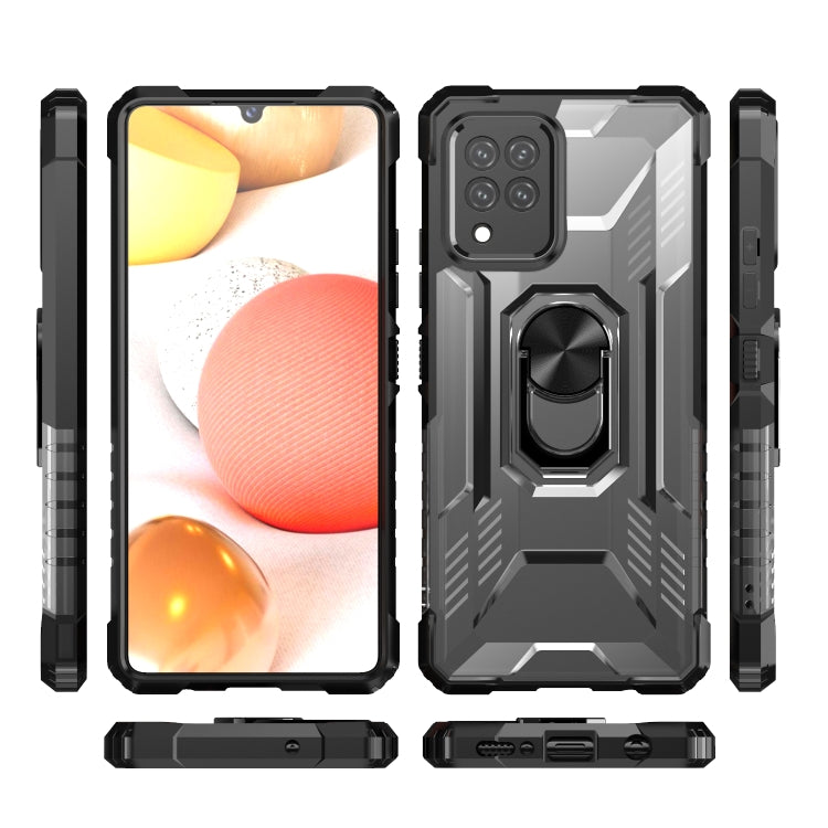For Samsung Galaxy A42 5G PC + TPU Shockproof Protective Case with Metal Ring Holder