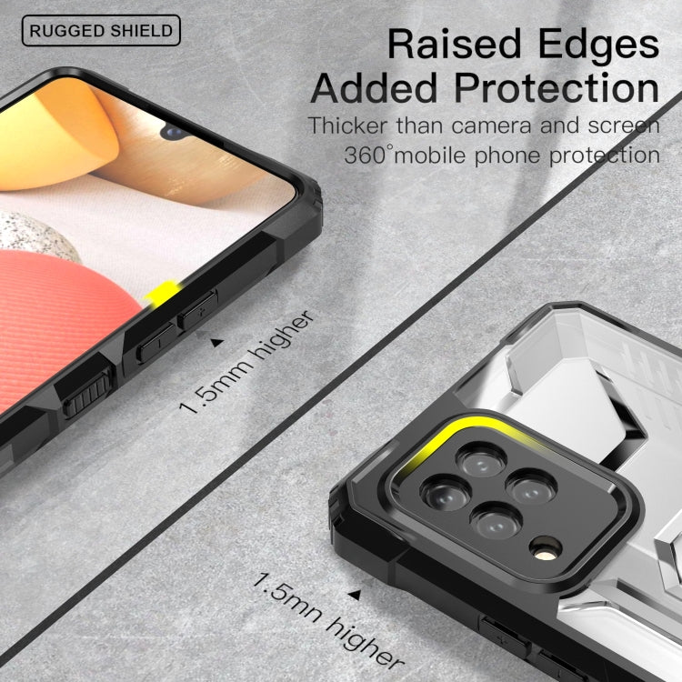 For Samsung Galaxy A42 5G PC + TPU Shockproof Protective Case with Metal Ring Holder