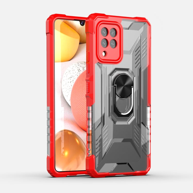 For Samsung Galaxy A42 5G PC + TPU Shockproof Protective Case with Metal Ring Holder