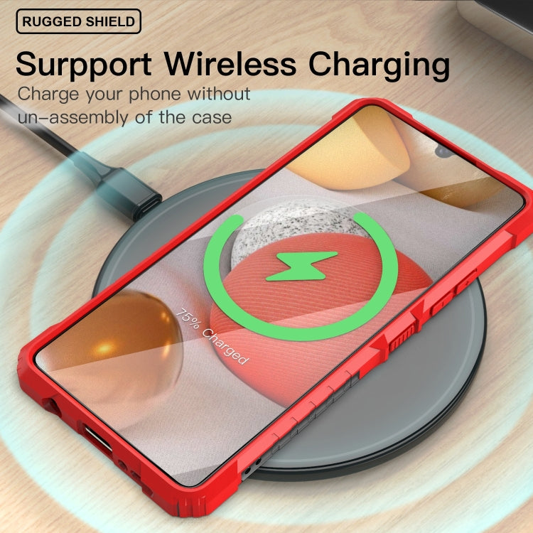 For Samsung Galaxy A42 5G PC + TPU Shockproof Protective Case with Metal Ring Holder