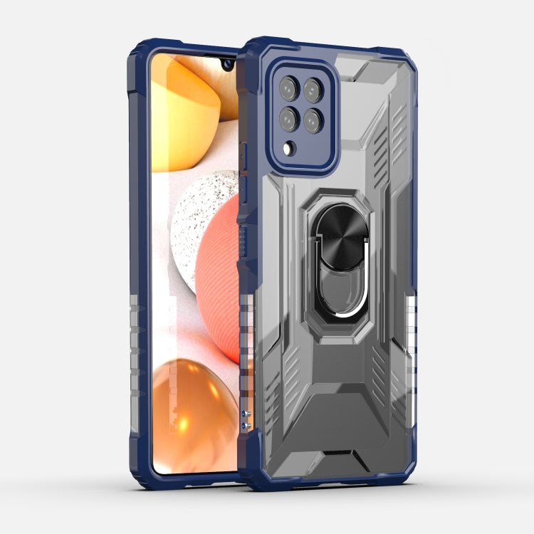 For Samsung Galaxy A42 5G PC + TPU Shockproof Protective Case with Metal Ring Holder