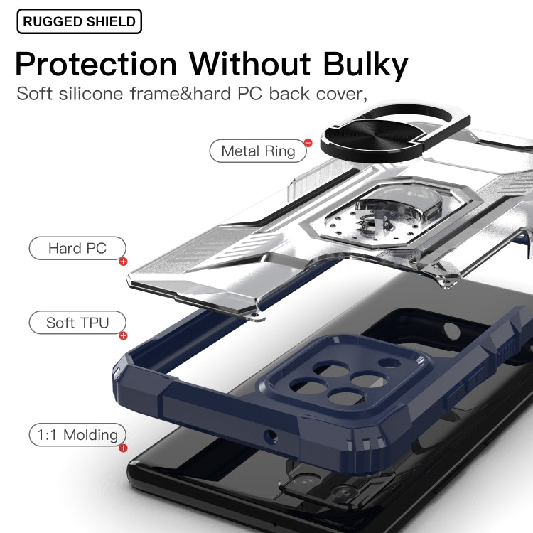 For Samsung Galaxy A42 5G PC + TPU Shockproof Protective Case with Metal Ring Holder