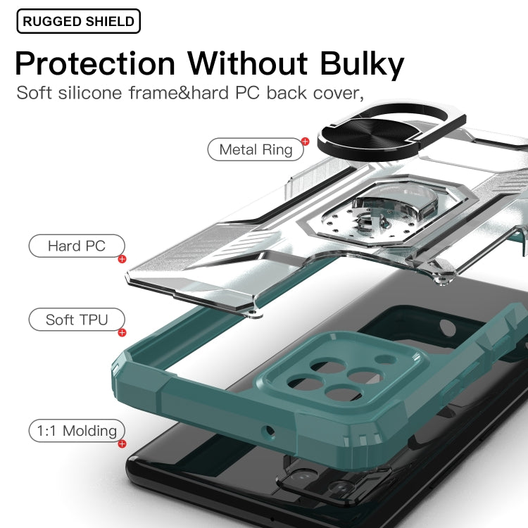 For Samsung Galaxy A42 5G PC + TPU Shockproof Protective Case with Metal Ring Holder