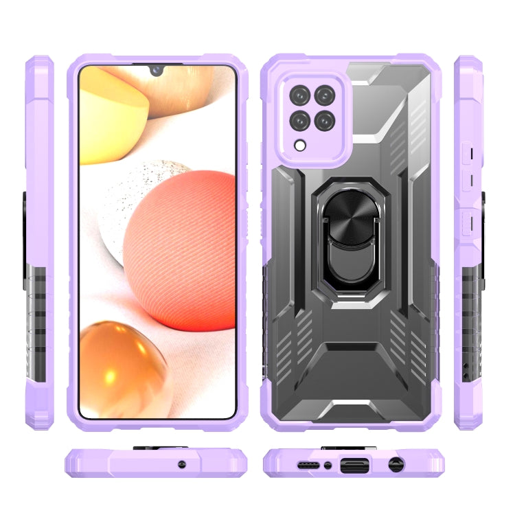 For Samsung Galaxy A42 5G PC + TPU Shockproof Protective Case with Metal Ring Holder