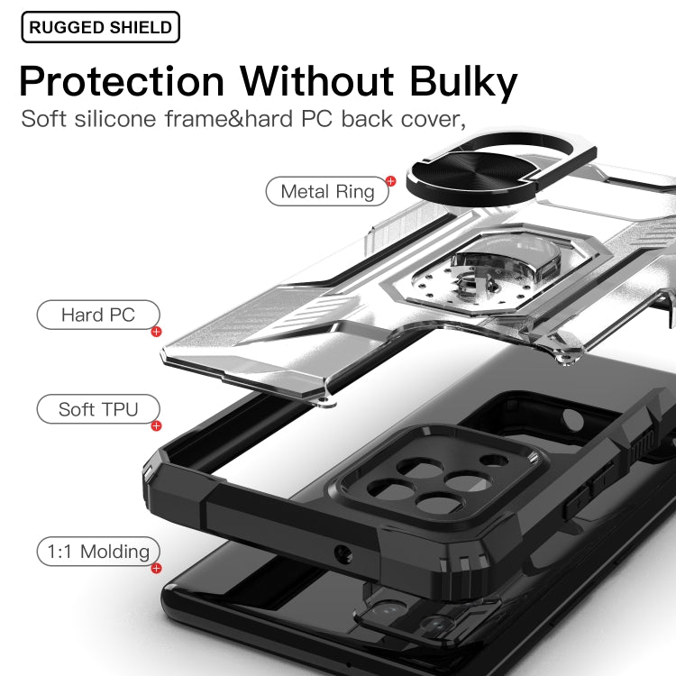For Samsung Galaxy M42 5G PC + TPU Shockproof Protective Case with Metal Ring Holder