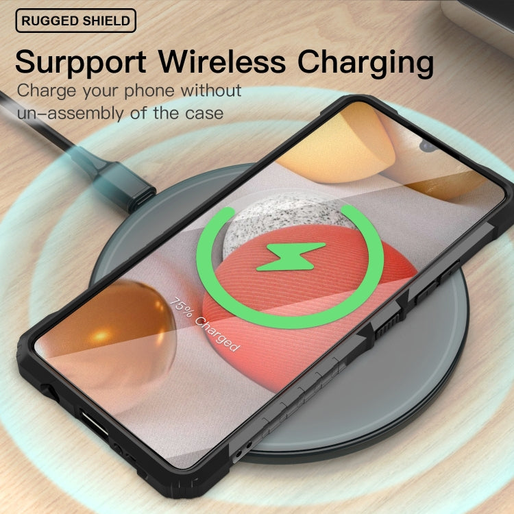 For Samsung Galaxy M42 5G PC + TPU Shockproof Protective Case with Metal Ring Holder