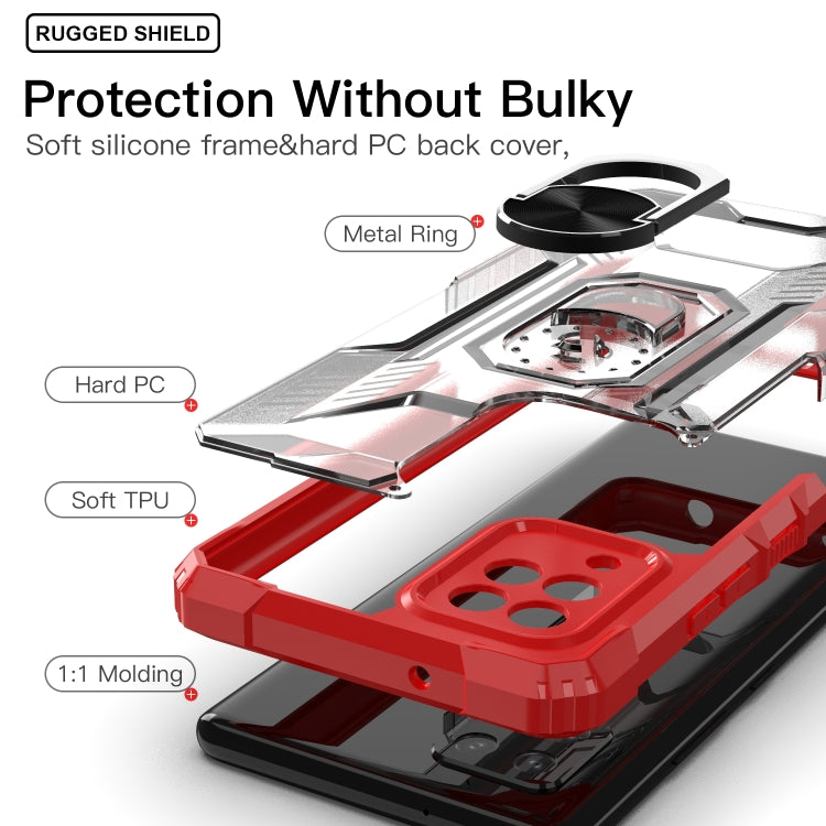 For Samsung Galaxy M42 5G PC + TPU Shockproof Protective Case with Metal Ring Holder