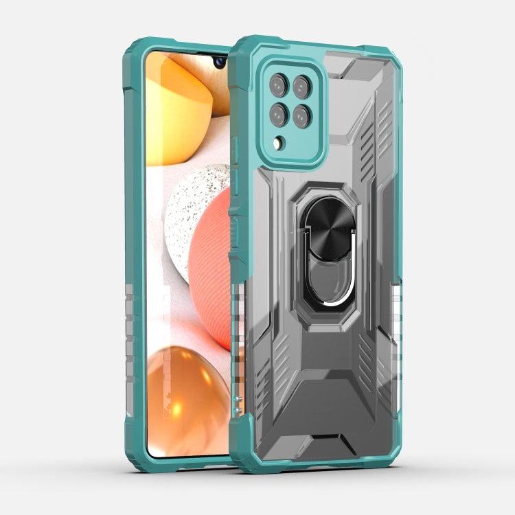 For Samsung Galaxy M42 5G PC + TPU Shockproof Protective Case with Metal Ring Holder