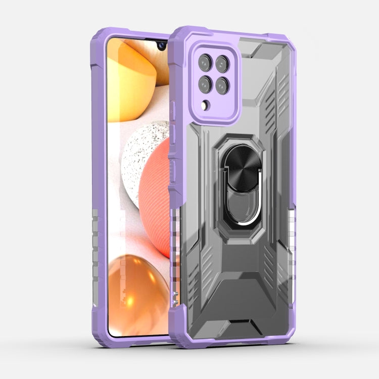 For Samsung Galaxy M42 5G PC + TPU Shockproof Protective Case with Metal Ring Holder