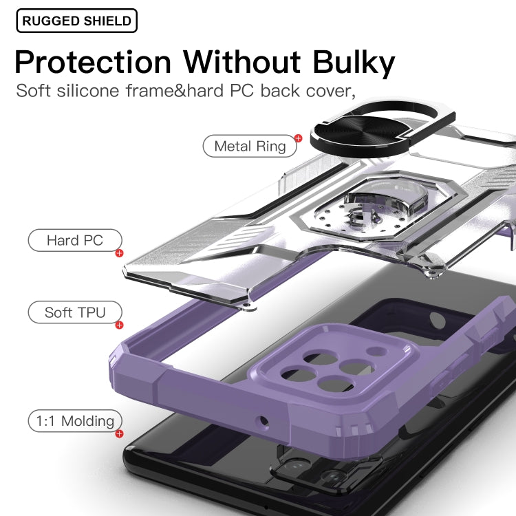 For Samsung Galaxy M42 5G PC + TPU Shockproof Protective Case with Metal Ring Holder
