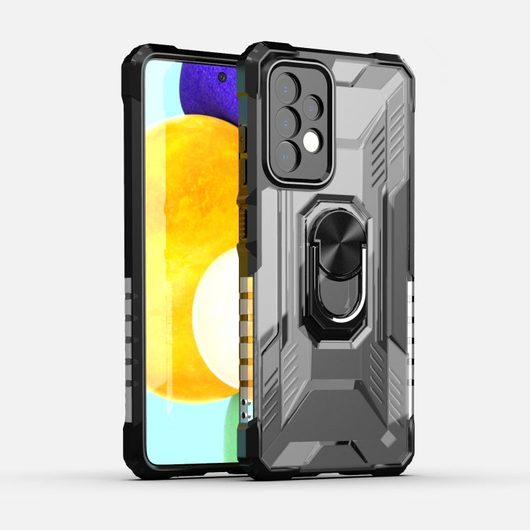 For Samsung Galaxy A52 PC + TPU Shockproof Protective Case with Metal Ring Holder