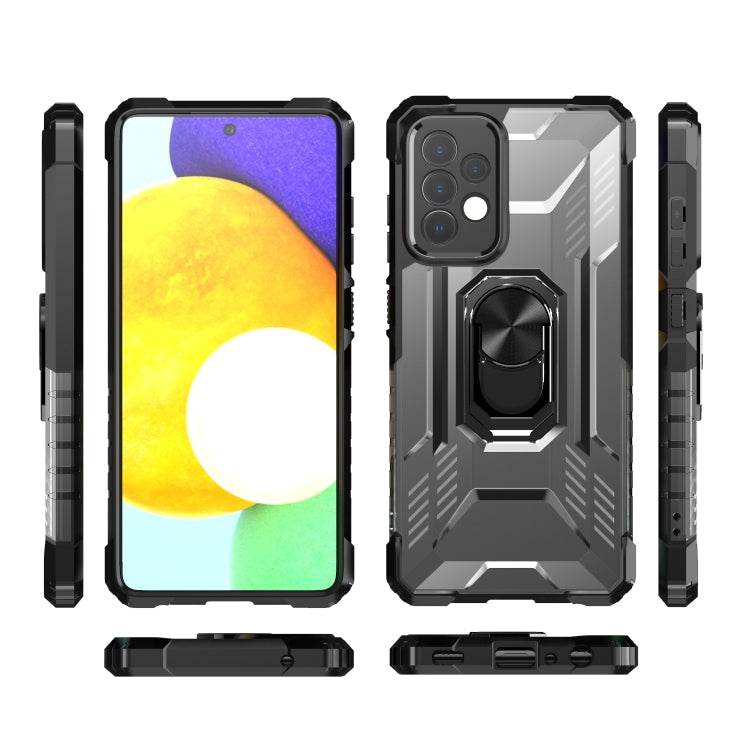 For Samsung Galaxy A52 PC + TPU Shockproof Protective Case with Metal Ring Holder