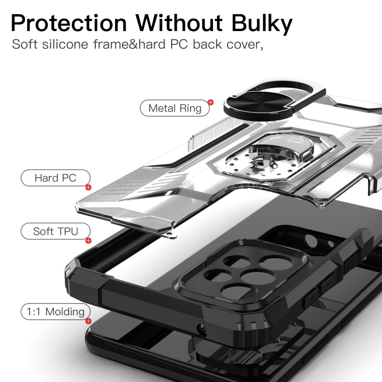 For Samsung Galaxy A52 PC + TPU Shockproof Protective Case with Metal Ring Holder