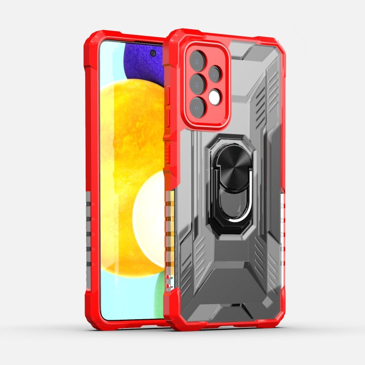 For Samsung Galaxy A52 PC + TPU Shockproof Protective Case with Metal Ring Holder