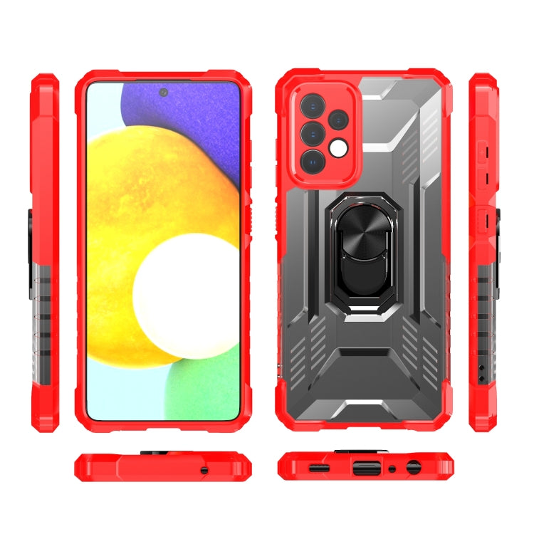 For Samsung Galaxy A52 PC + TPU Shockproof Protective Case with Metal Ring Holder
