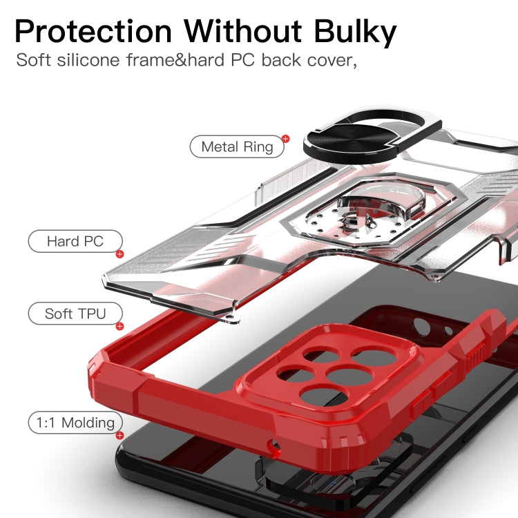 For Samsung Galaxy A52 PC + TPU Shockproof Protective Case with Metal Ring Holder