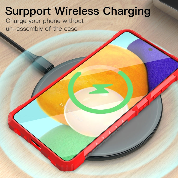 For Samsung Galaxy A52 PC + TPU Shockproof Protective Case with Metal Ring Holder