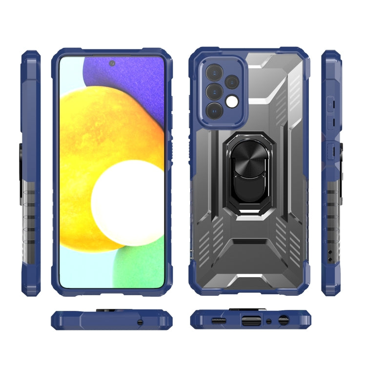 For Samsung Galaxy A52 PC + TPU Shockproof Protective Case with Metal Ring Holder