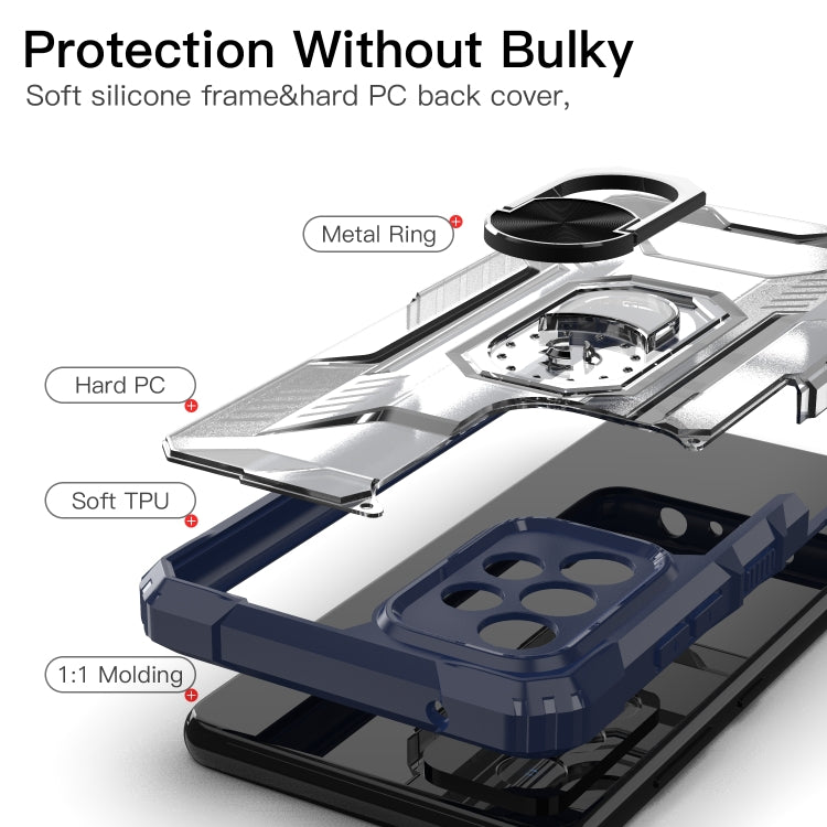 For Samsung Galaxy A52 PC + TPU Shockproof Protective Case with Metal Ring Holder