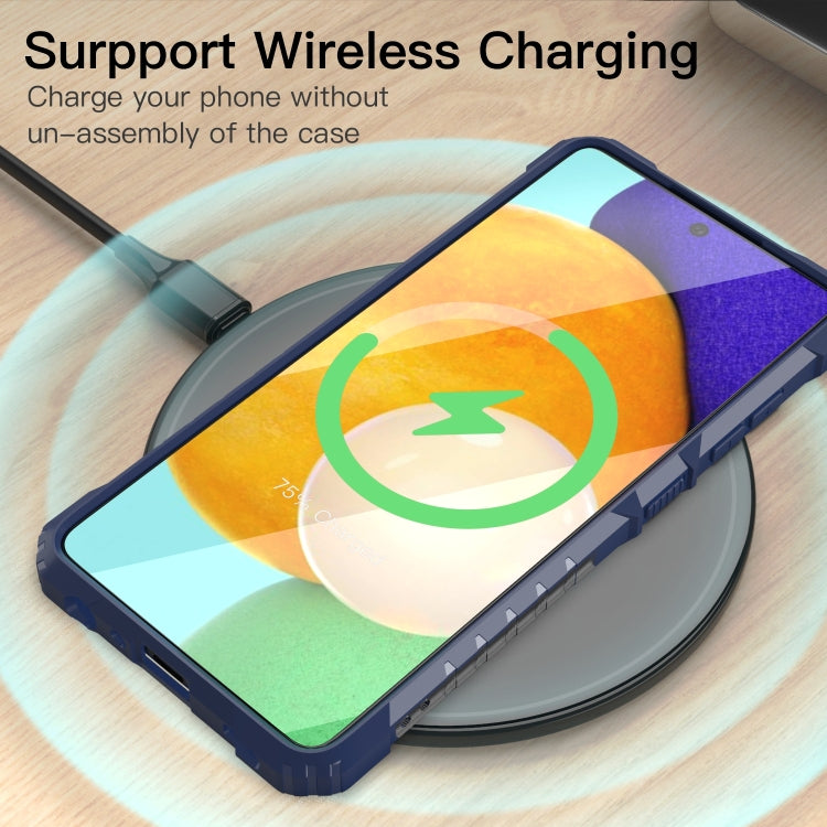 For Samsung Galaxy A52 PC + TPU Shockproof Protective Case with Metal Ring Holder