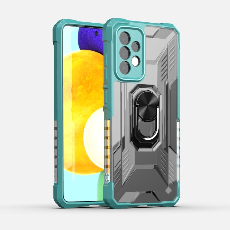 For Samsung Galaxy A52 PC + TPU Shockproof Protective Case with Metal Ring Holder