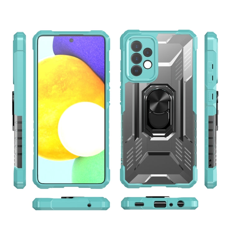 For Samsung Galaxy A52 PC + TPU Shockproof Protective Case with Metal Ring Holder