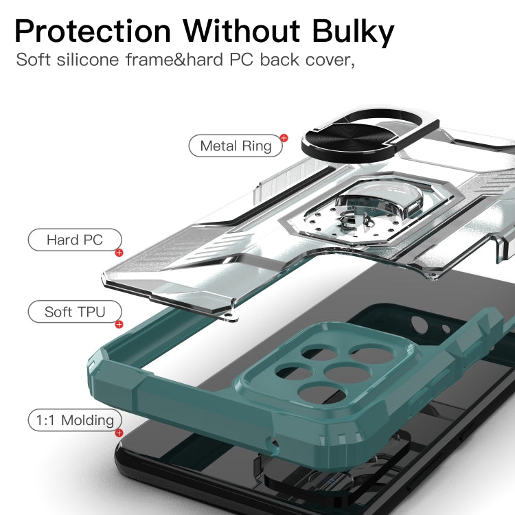 For Samsung Galaxy A52 PC + TPU Shockproof Protective Case with Metal Ring Holder