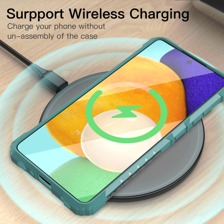 For Samsung Galaxy A52 PC + TPU Shockproof Protective Case with Metal Ring Holder