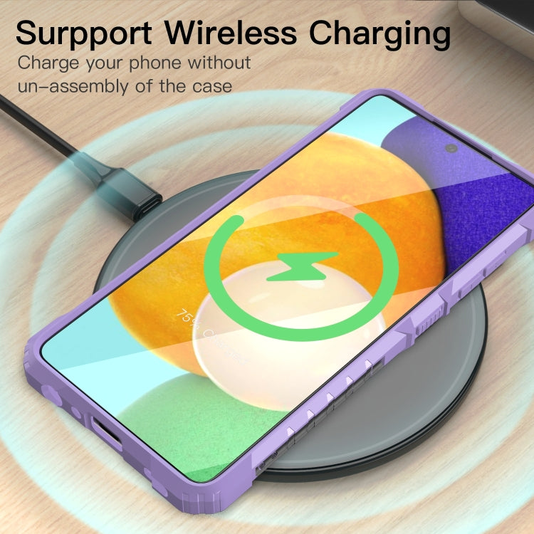 For Samsung Galaxy A52 PC + TPU Shockproof Protective Case with Metal Ring Holder