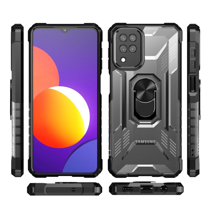 For Samsung Galaxy M12 PC + TPU Shockproof Protective Case with Metal Ring Holder
