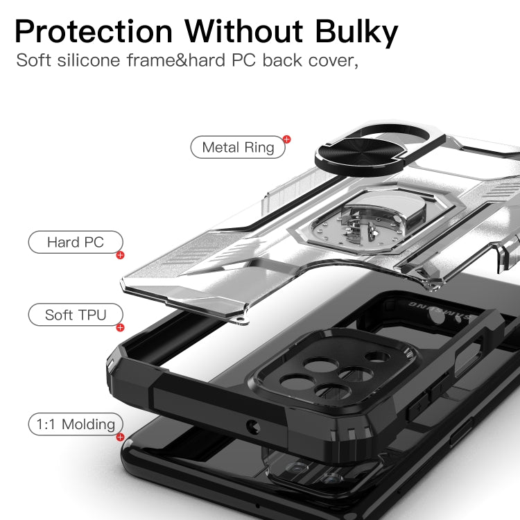 For Samsung Galaxy M12 PC + TPU Shockproof Protective Case with Metal Ring Holder