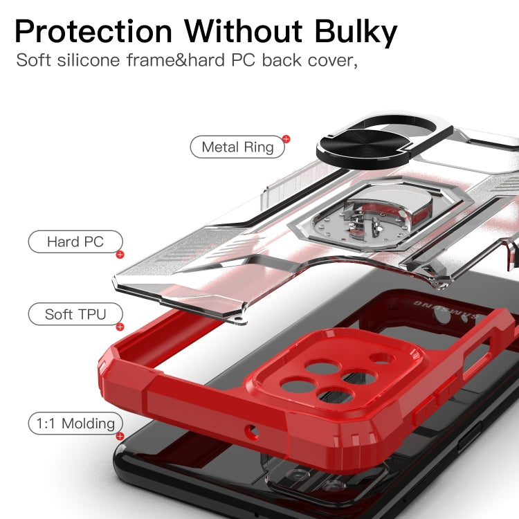 For Samsung Galaxy M12 PC + TPU Shockproof Protective Case with Metal Ring Holder