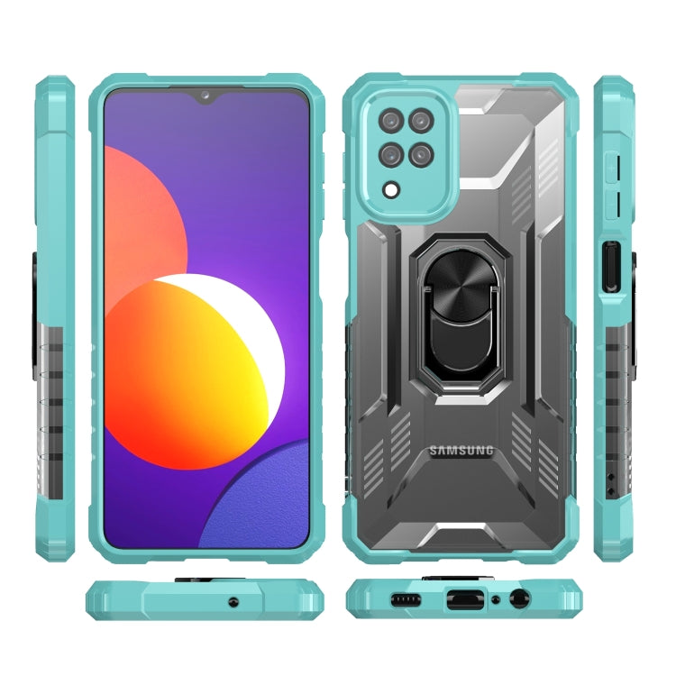 For Samsung Galaxy M12 PC + TPU Shockproof Protective Case with Metal Ring Holder