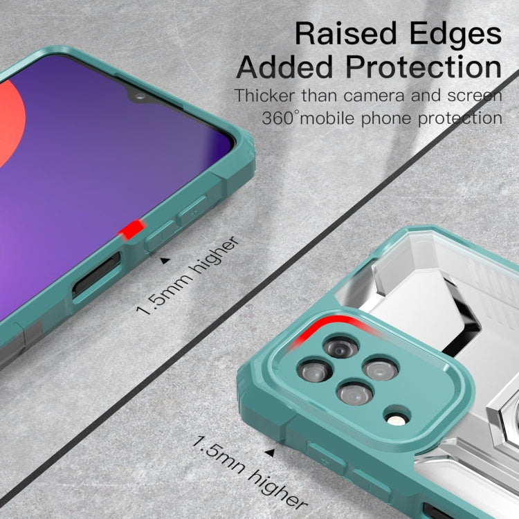 For Samsung Galaxy M12 PC + TPU Shockproof Protective Case with Metal Ring Holder