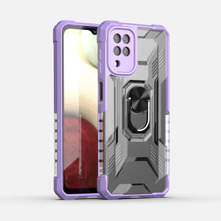 For Samsung Galaxy M12 PC + TPU Shockproof Protective Case with Metal Ring Holder