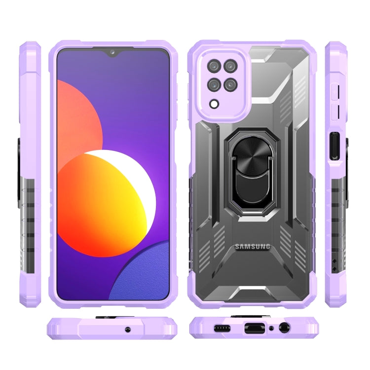For Samsung Galaxy M12 PC + TPU Shockproof Protective Case with Metal Ring Holder