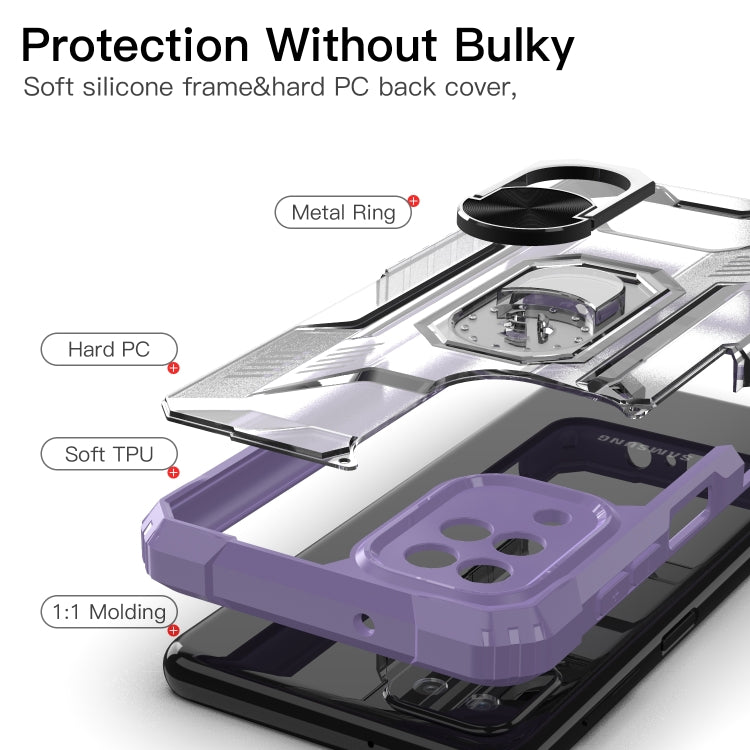 For Samsung Galaxy M12 PC + TPU Shockproof Protective Case with Metal Ring Holder