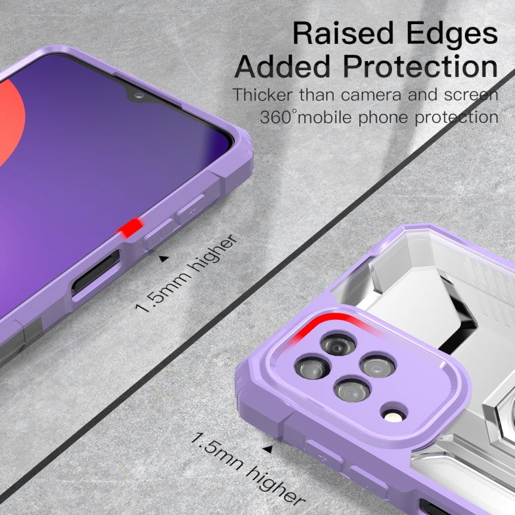 For Samsung Galaxy M12 PC + TPU Shockproof Protective Case with Metal Ring Holder