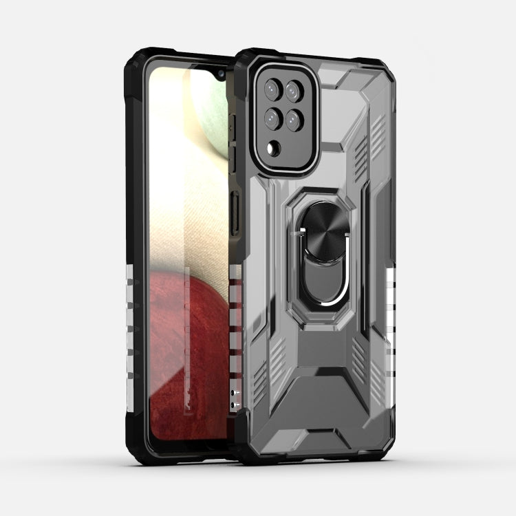 For Samsung Galaxy F12 PC + TPU Shockproof Protective Case with Metal Ring Holder