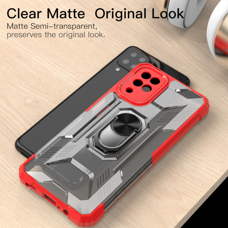 For Samsung Galaxy F12 PC + TPU Shockproof Protective Case with Metal Ring Holder