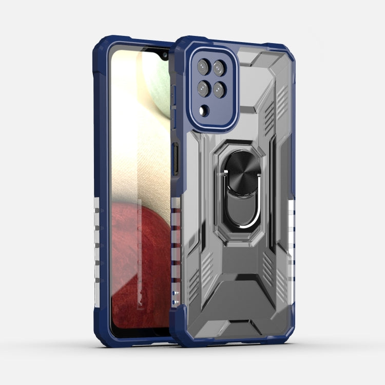 For Samsung Galaxy F12 PC + TPU Shockproof Protective Case with Metal Ring Holder