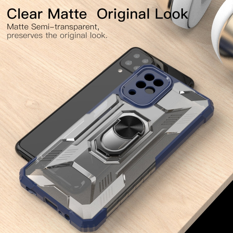 For Samsung Galaxy F12 PC + TPU Shockproof Protective Case with Metal Ring Holder
