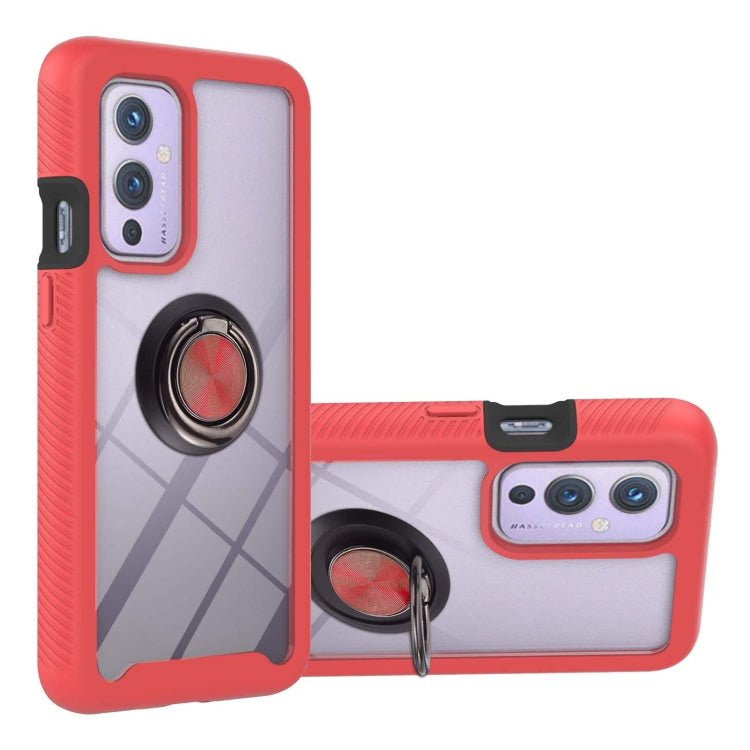 For OnePlus 9 Starry Sky Solid Color Series Shockproof PC + TPU Protective Case with Ring Holder & Magnetic Function