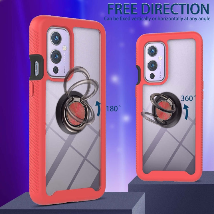 For OnePlus 9 Starry Sky Solid Color Series Shockproof PC + TPU Protective Case with Ring Holder & Magnetic Function