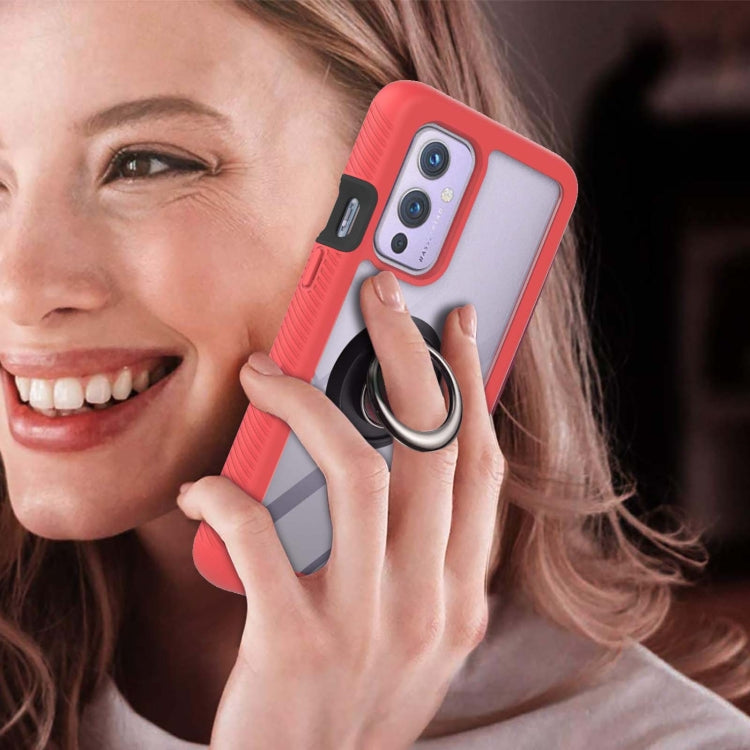 For OnePlus 9 Starry Sky Solid Color Series Shockproof PC + TPU Protective Case with Ring Holder & Magnetic Function