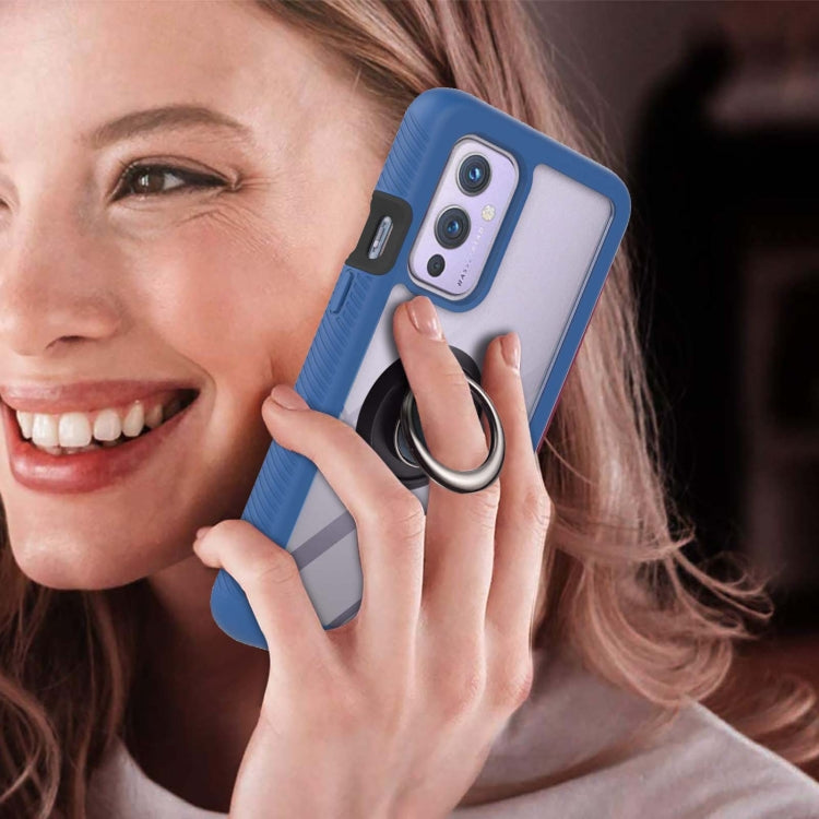 For OnePlus 9 Starry Sky Solid Color Series Shockproof PC + TPU Protective Case with Ring Holder & Magnetic Function