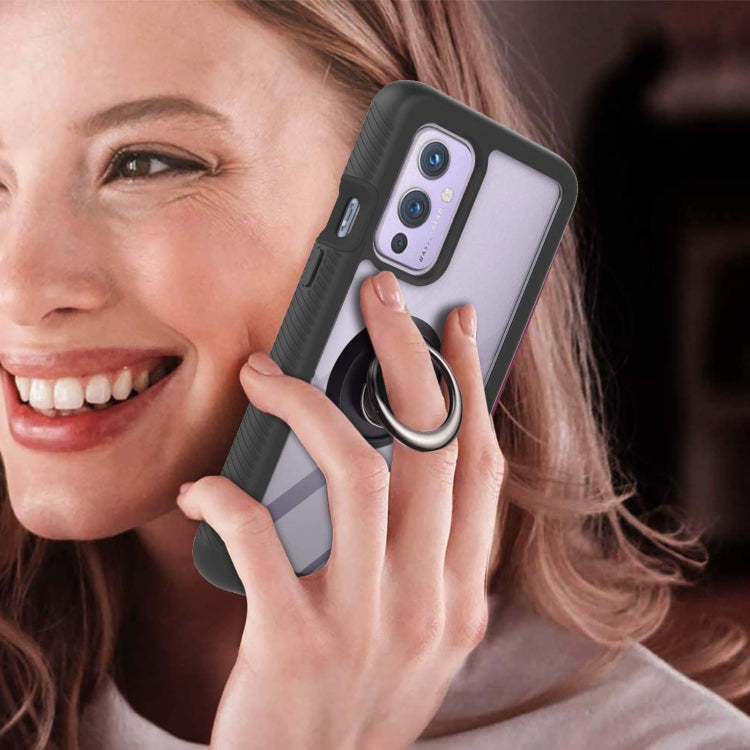 For OnePlus 9 Starry Sky Solid Color Series Shockproof PC + TPU Protective Case with Ring Holder & Magnetic Function