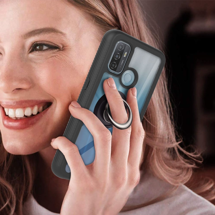 For OPPO A53 Starry Sky Solid Color Series Shockproof PC + TPU Protective Case with Ring Holder & Magnetic Function