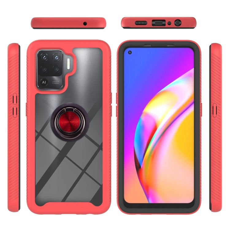 For OPPO A94 4G / Reno5 Lite Starry Sky Solid Color Series Shockproof PC + TPU Protective Case with Ring Holder & Magnetic Function