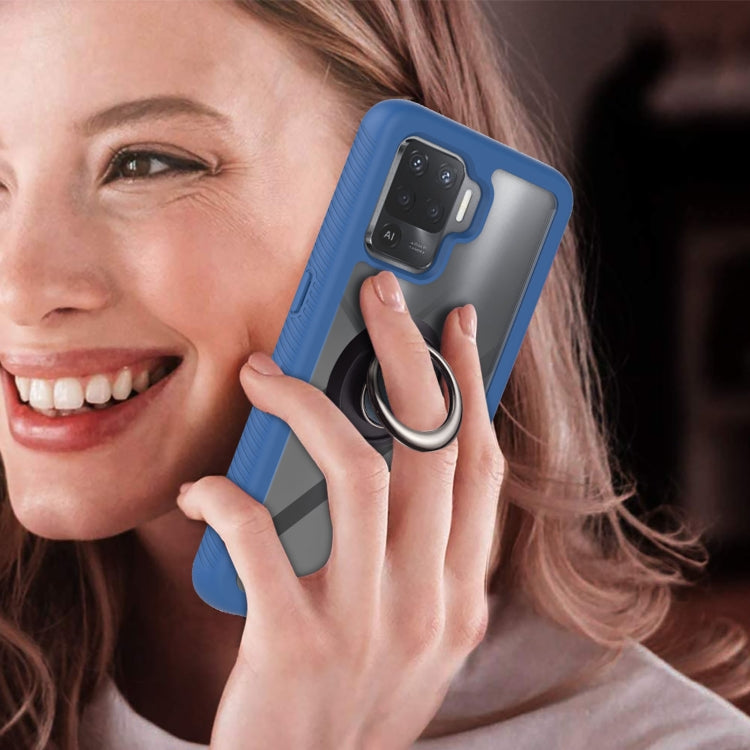 For OPPO A94 4G / Reno5 Lite Starry Sky Solid Color Series Shockproof PC + TPU Protective Case with Ring Holder & Magnetic Function